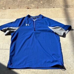 Under Armour Men's Royal Blue and Gray Short Sleeve Shirt